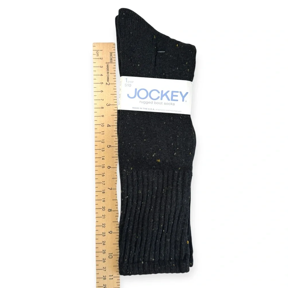Jockey Womens‎ Rugged Boot Sock Shoe Size 4-10 Black Tweed 11” Cuff